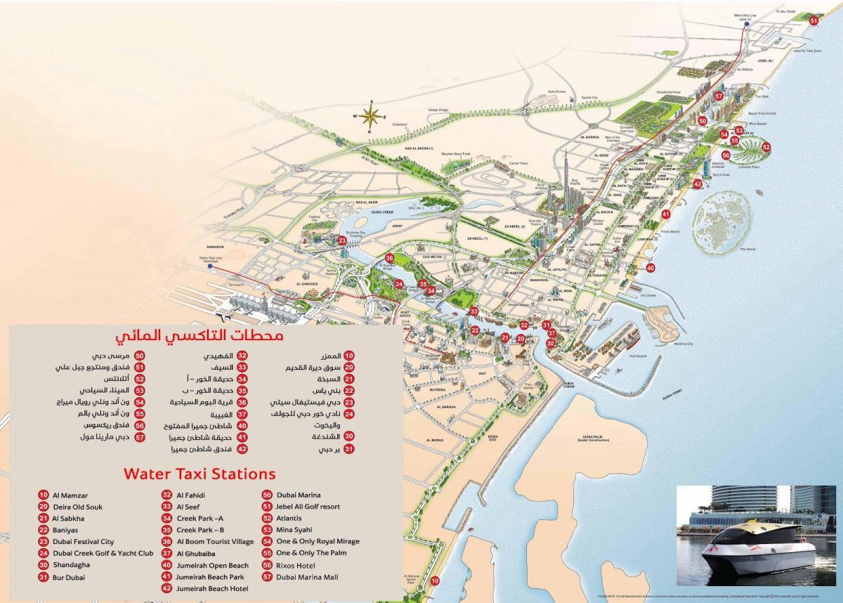 Dubai vann taxi rute kart