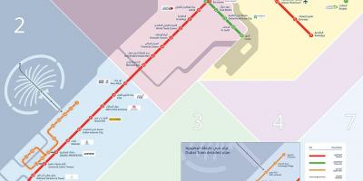 Metro kart over Dubai