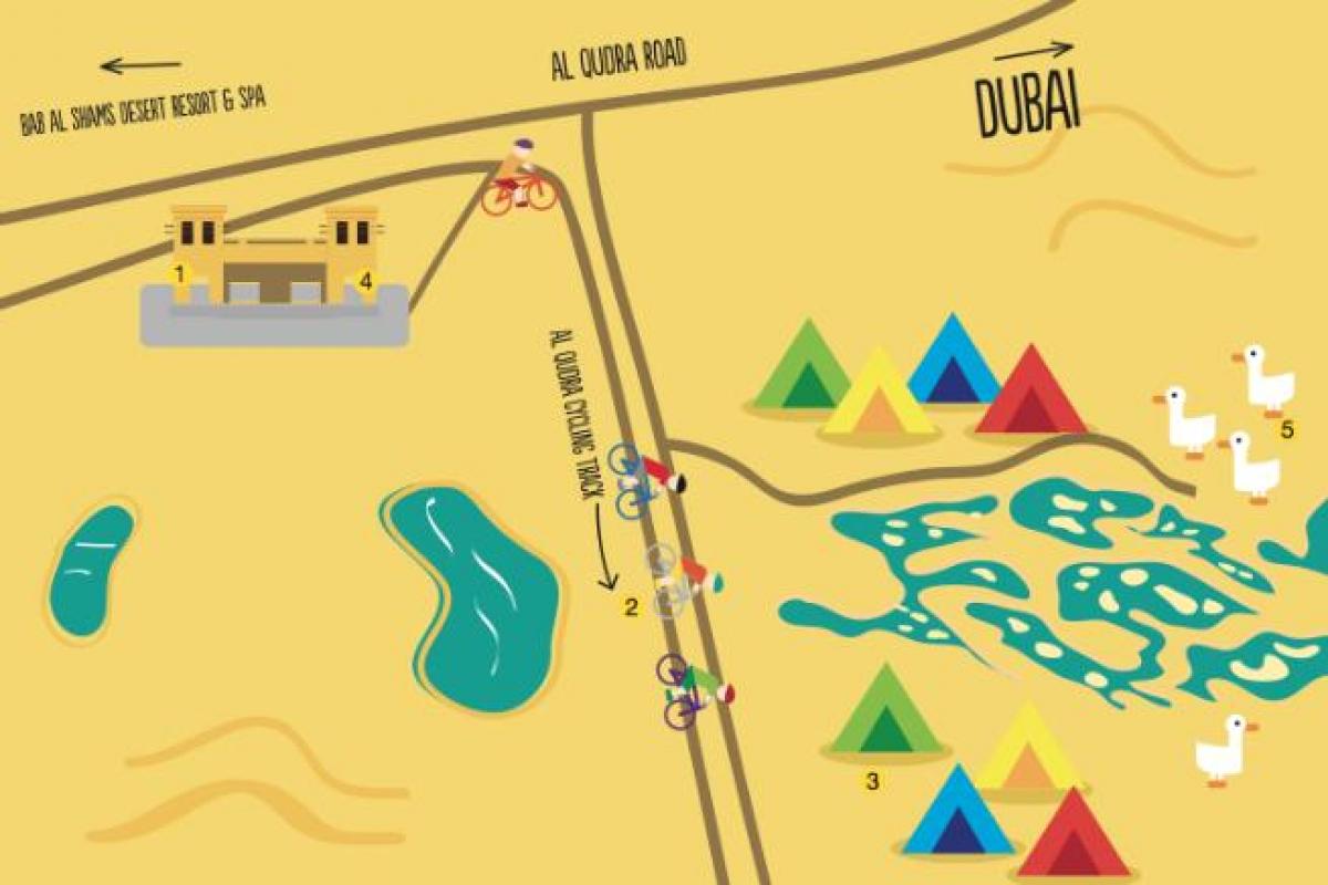 kartet av Al-Qudra Lake rute