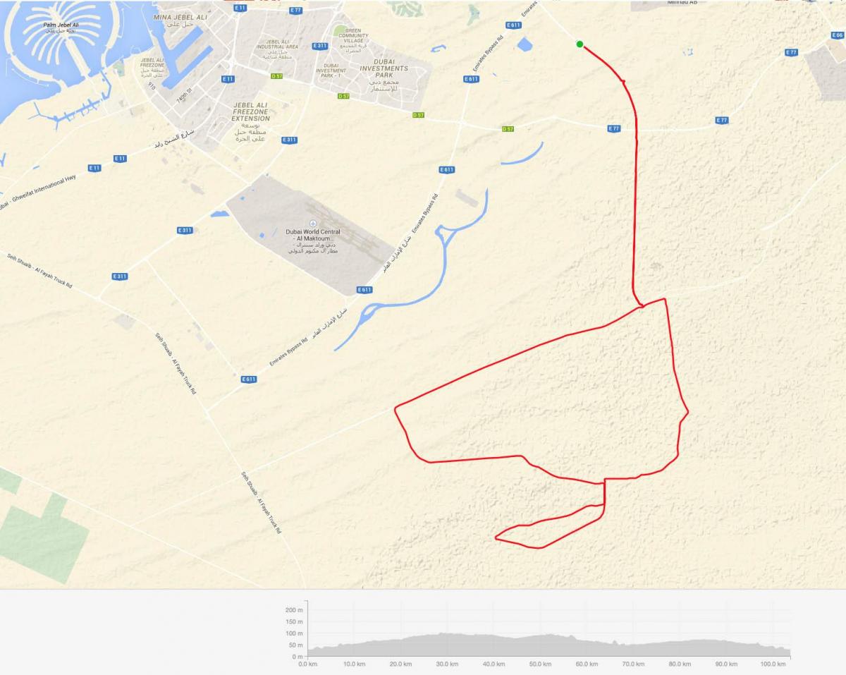 Al-Qudra sykkelsti kart