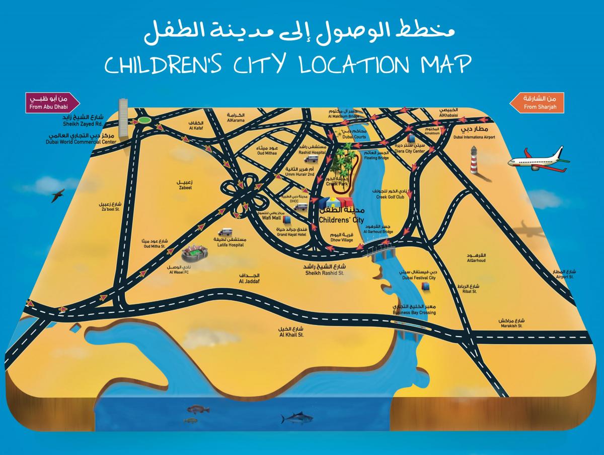 kart av Barns city Dubai