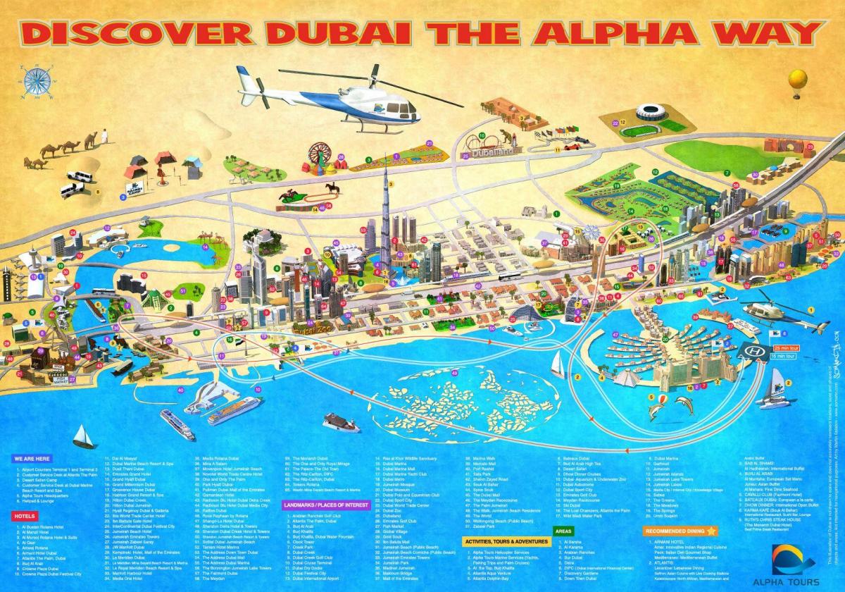 kart over Burj Al Arab