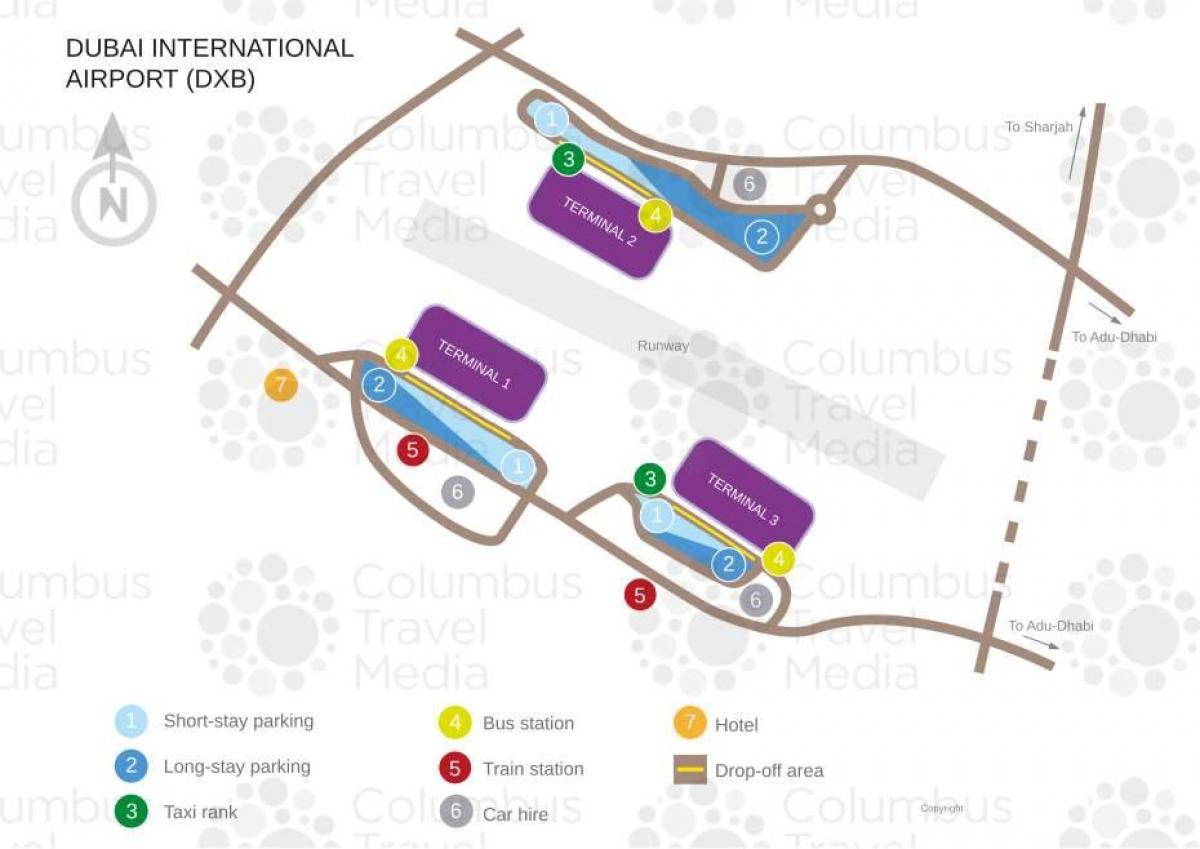 kart over Dubai airport