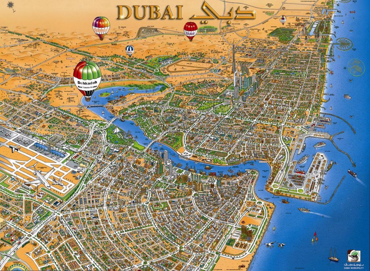 kart over Dubai creek