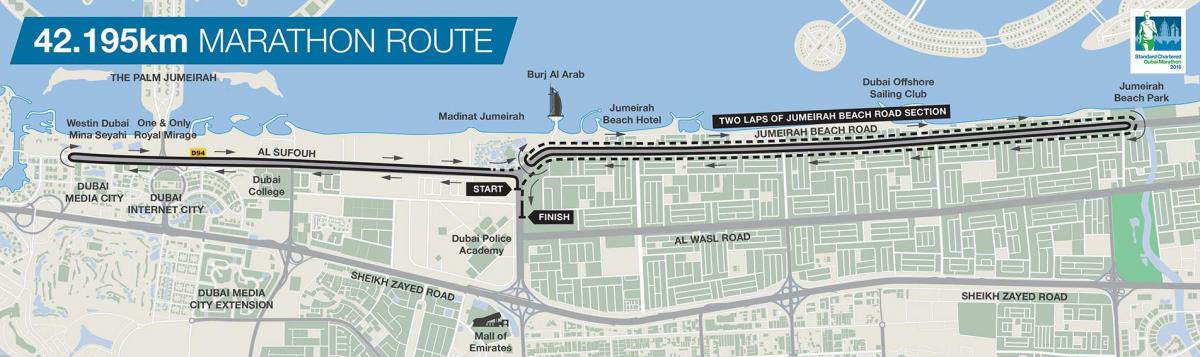 kart over Dubai marathon