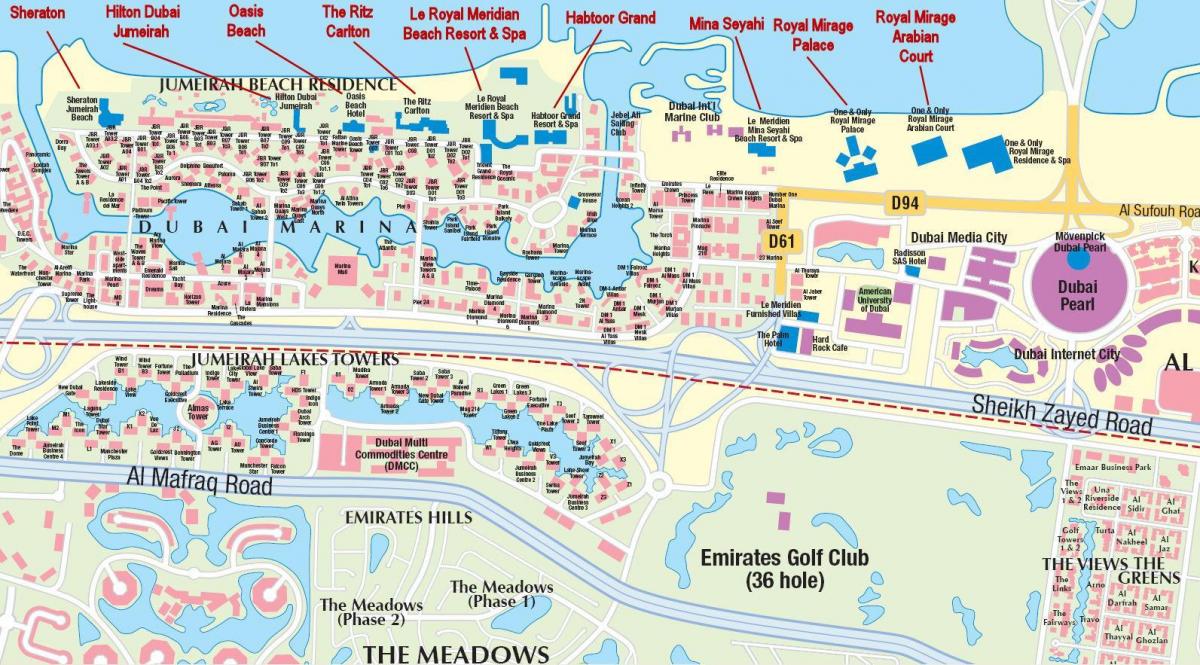 Dubai marina kart med å bygge navn