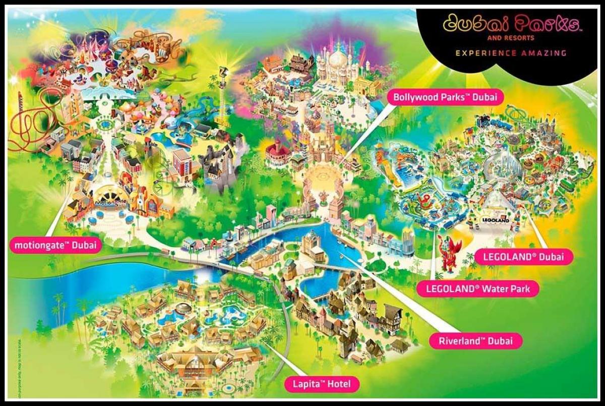 Dubai parks and resorts beliggenhet kart