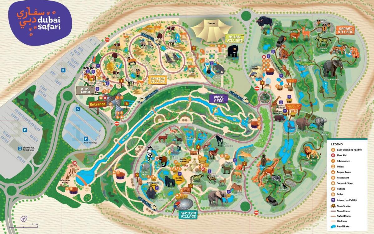 kart over Dubai zoo