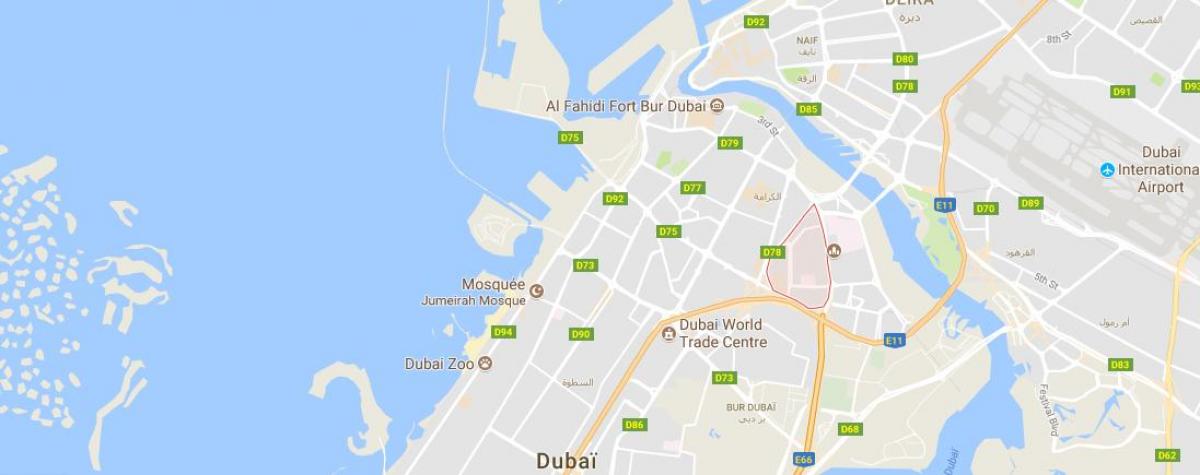 kart over Oud Metha Dubai