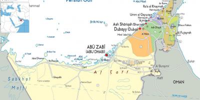Kart over Dubai, de forente arabiske Emirater