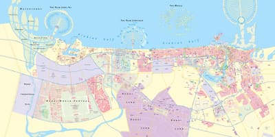 Kart over Dubai-området