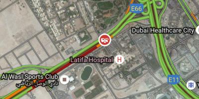 Latifa sykehus Dubai-kart