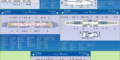 Terminal 3 på Dubai internasjonale lufthavn kart